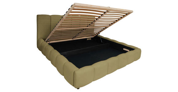 POLSTERBETT Lattenrost, Bettkasten Grün 140/200 cm  - Schwarz/Grün, KONVENTIONELL, Holz/Kunststoff (140/200cm) - Carryhome