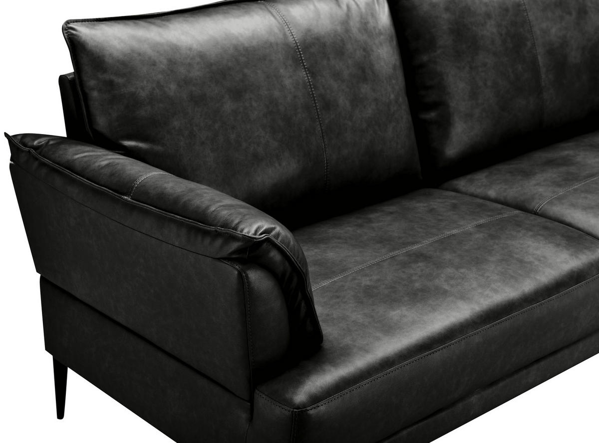 DVOSJED drvo, tekstil, koža  crna    - crna, Design, koža/drvo (195/87/90cm) - MID.YOU