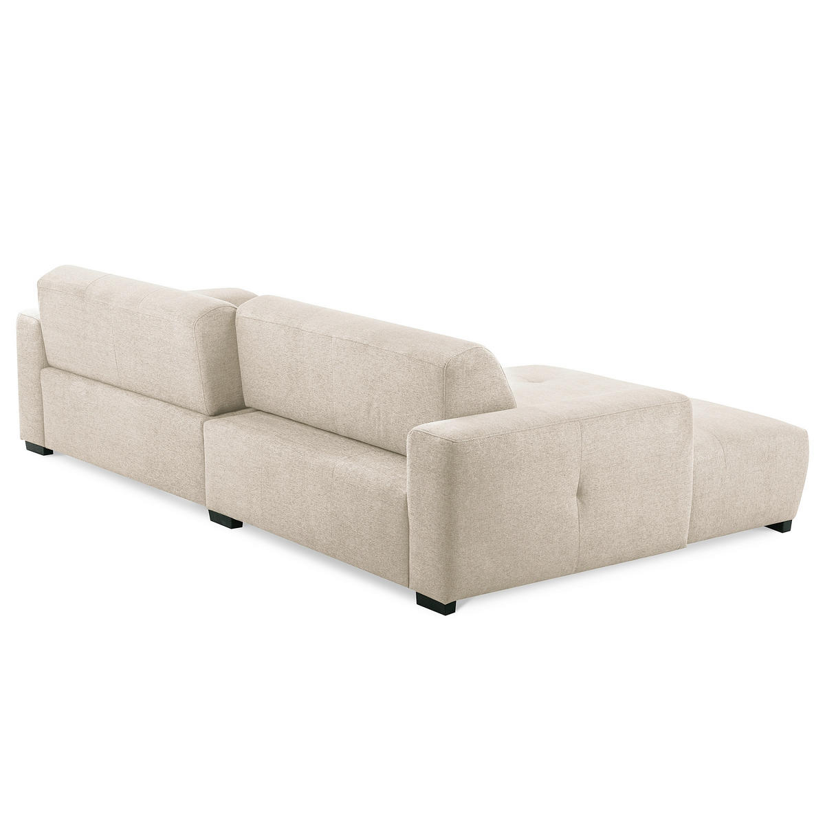 ECKSOFA AUSTIN Beige Flachgewebe Sitztiefenverstellung  - Beige/Schwarz, Design, Kunststoff/Textil (169/286cm) - Livetastic