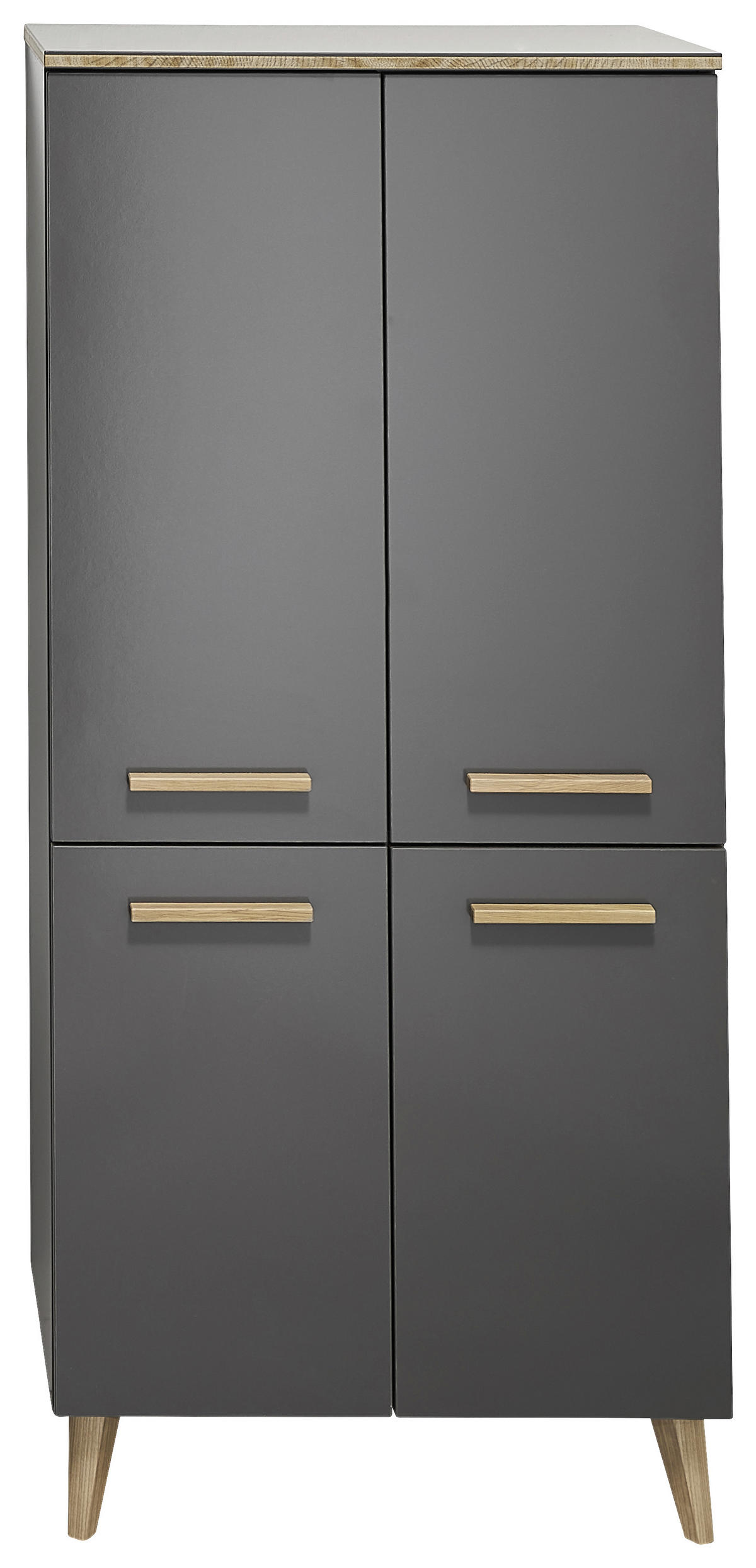 MIDISCHRANK 60/123,2/33 cm  - Eichefarben/Grau, Konventionell, Holzwerkstoff (60/123,2/33cm) - Xora