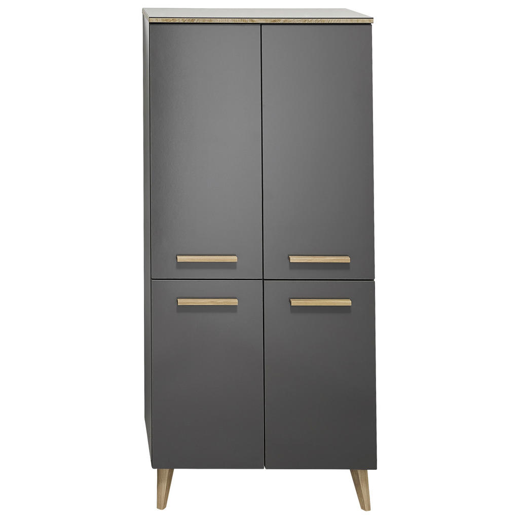 Thumbnail - Xora Midischrank Bludenz, Grau, Holzwerkstoff, 3 Fächer, 60x123.2x33 cm, Made in Germany, Beimöbel erhältlich, hängend, ...