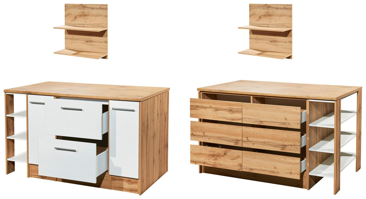 KÖKSÖ 150/90/90 cm  i vit  - vit/skogsek, Design, metall/trämaterial (150/90/90cm) - Respekta
