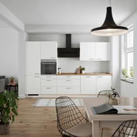 KÜCHENLEERBLOCK Touch 330 cm  in Weiß, Eichefarben  - Edelstahlfarben/Eichefarben, MODERN, Holzwerkstoff/Metall (330cm) - Nobilia