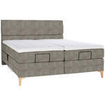 BOXSPRINGBETT 180/200 cm  in Hellgrau  - Eichefarben/Hellgrau, KONVENTIONELL, Holz/Textil (180/200cm) - Voleo