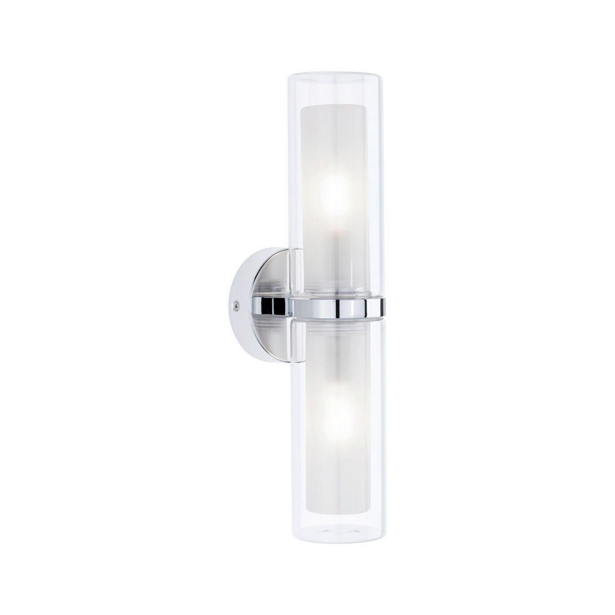 WANDLEUCHTE Luena 38,0/10,0/12,5 cm   - Chromfarben, Basics, Glas/Metall (38,0/10,0/12,5cm) - Paulmann