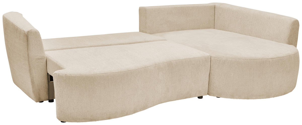 ECKSOFA in Chenille Greige  - Greige/Schwarz, MODERN, Kunststoff/Textil (287/179cm) - Carryhome