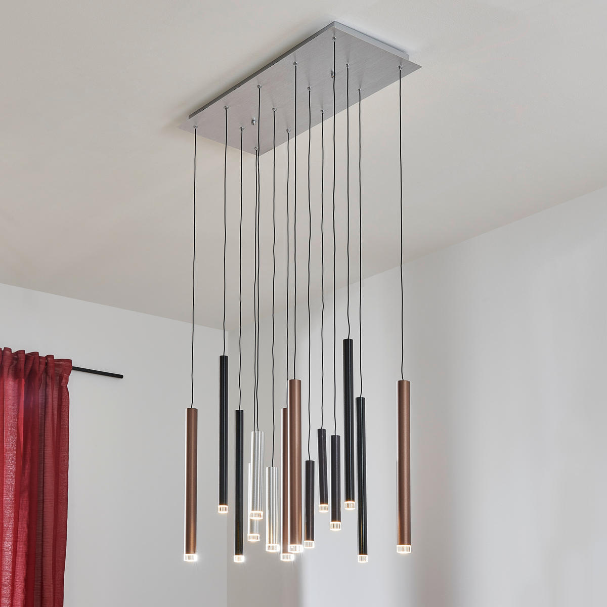 LED-HÄNGELEUCHTE 70/30/180 cm    - Hellbraun/Silberfarben, Design, Kunststoff/Metall (70/30/180cm)