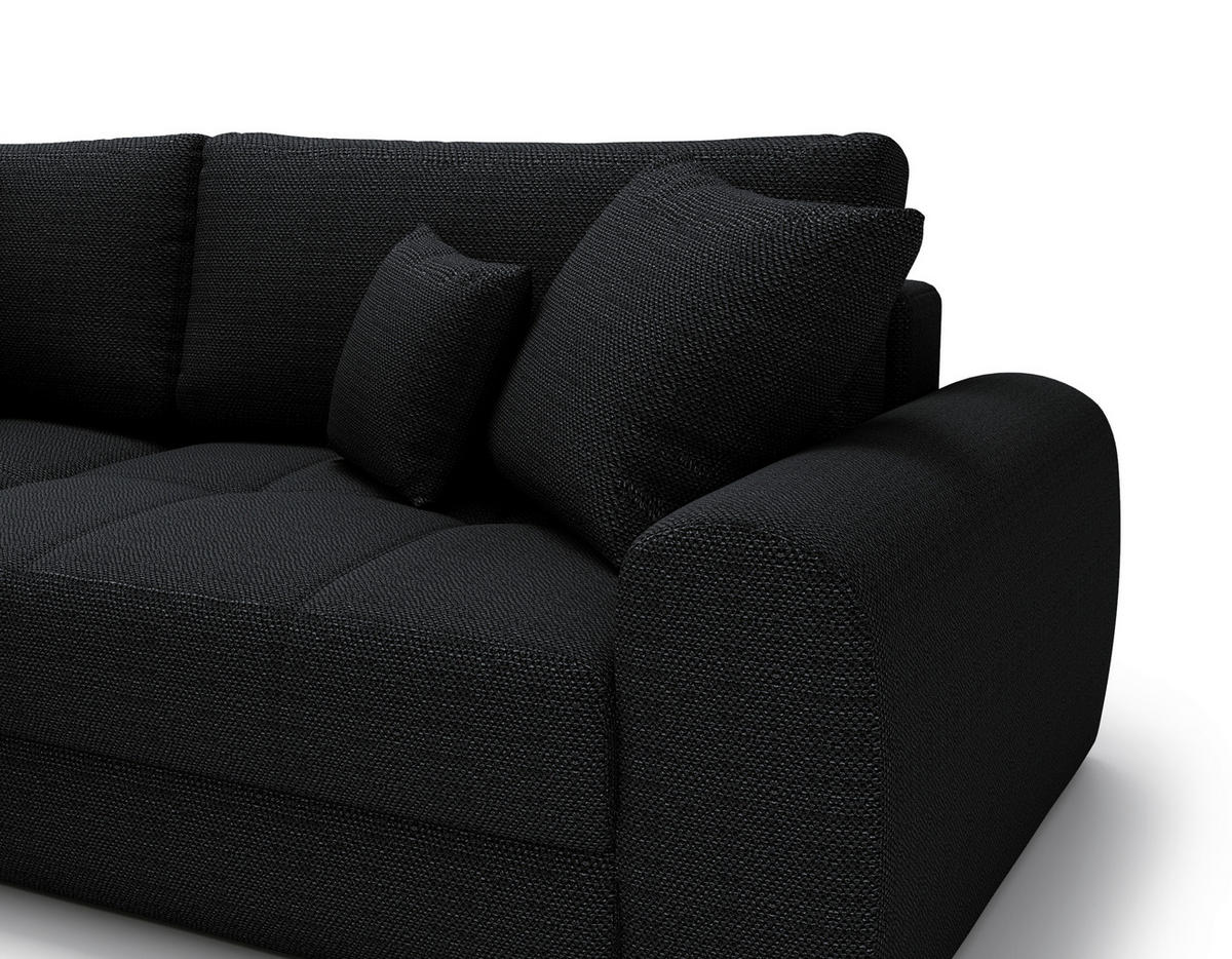 ECKSOFA LORSON Schwarz Struktur  - Beige/Schwarz, Design, Kunststoff/Textil (208/290cm) - Livetastic