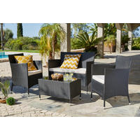 GARTENSET 7-teilig Stahl  - Creme/Schwarz, KONVENTIONELL, Glas/Kunststoff - Ambia Garden