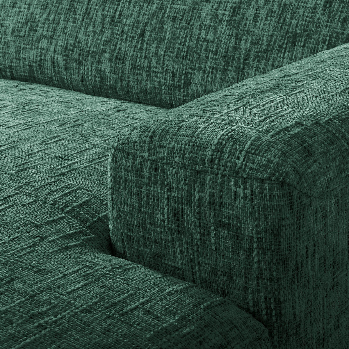 ECKSOFA PORTLAND in Struktur Grün Kopfteilverstellung  295/187 cm  - Chromfarben/Grün, Design, Holz/Textil (295/187cm) - Livetastic