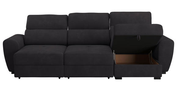 ECKSOFA in Mikrofaser Schwarz  - Schwarz, KONVENTIONELL, Kunststoff/Textil (285/177cm) - Carryhome