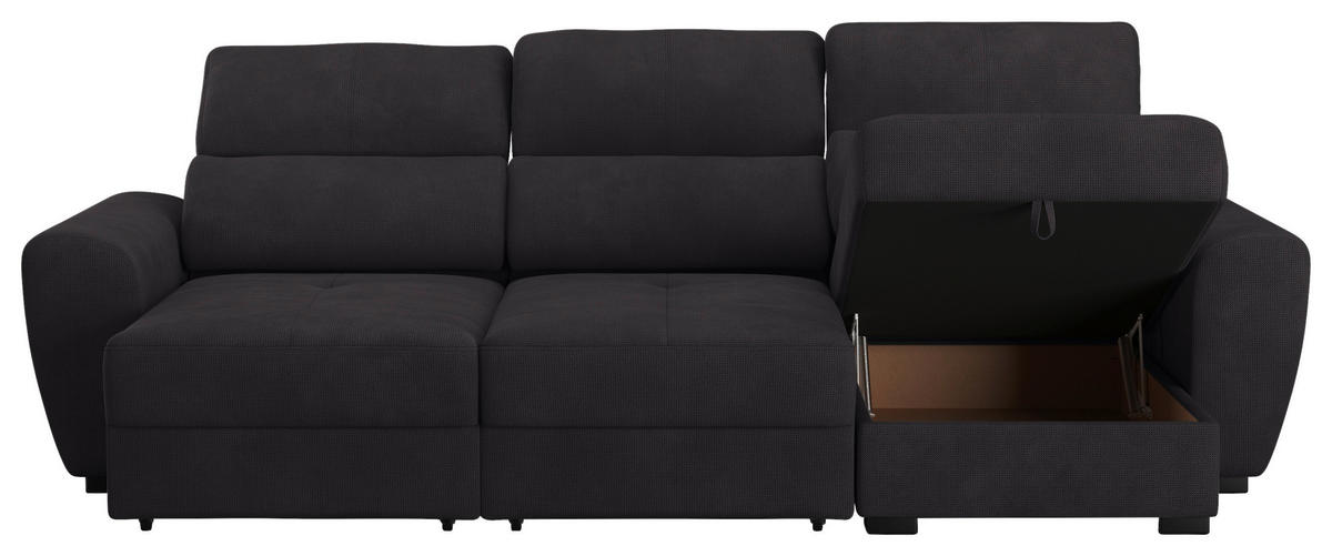 Freisteller von Carryhome ECKSOFA Schwarz Mikrofaser.