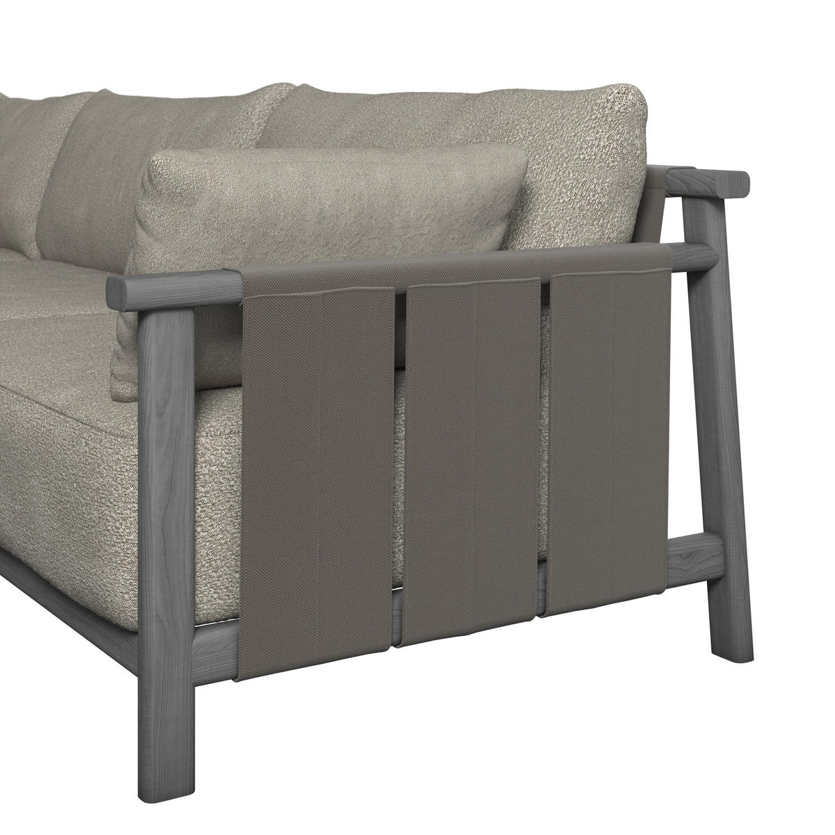 LOUNGEGARNITUR 308/264 cm Esche massiv  - Taupe/Anthrazit, ROMANTIK / LANDHAUS, Holz/Textil (308/264cm) - Dieter Knoll