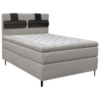 KONTINENTALSÄNG 140/200 cm  i grå, svart, vit  - vit/beige, Klassisk, metall/trä (140/200cm) - Cassando