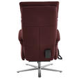 RELAXSESSEL in Leder Bordeaux  - Edelstahlfarben/Bordeaux, Design, Leder/Metall (70/124/85cm) - Cantus