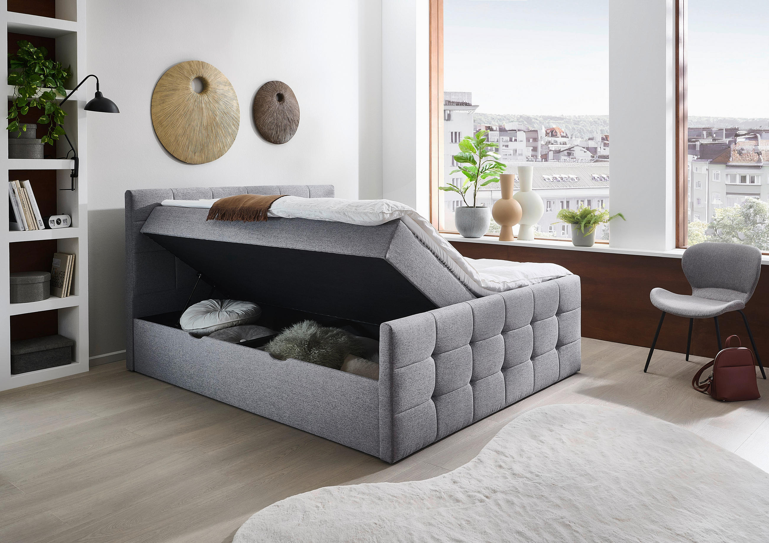 BOXBETT 180/200 cm  in Grau  - Grau, Basics, Textil (180/200cm) - Boxxx