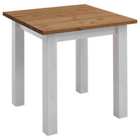 ESSTISCH 78/78/78 cm Echtholz  Holz in verschiedenen Größen erhältlich quadratisch Laugenfarbig, Weiß  - Laugenfarbig/Weiß, ROMANTIK / LANDHAUS, Holz (78/78/78cm) - Boxxx