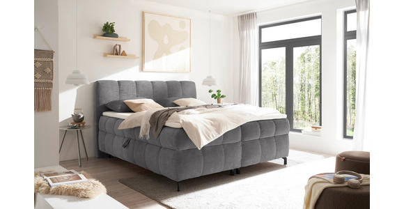 BOXBETT 180/200 cm  in Grau  - Schwarz/Grau, KONVENTIONELL, Kunststoff/Textil (180/200cm) - Hom`in