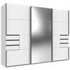 GARDEROB MED SKJUTDÖRRAR 270/208/64 cm 3-dörrar - vit/svart, Klassisk, metall/trämaterial (270/208/64cm) - Carryhome