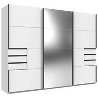 SCHWEBETÜRENSCHRANK 270/210/64 cm 3-türig Weiß  - Schwarz/Weiß, MODERN, Glas/Holzwerkstoff (270/210/64cm) - MID.YOU