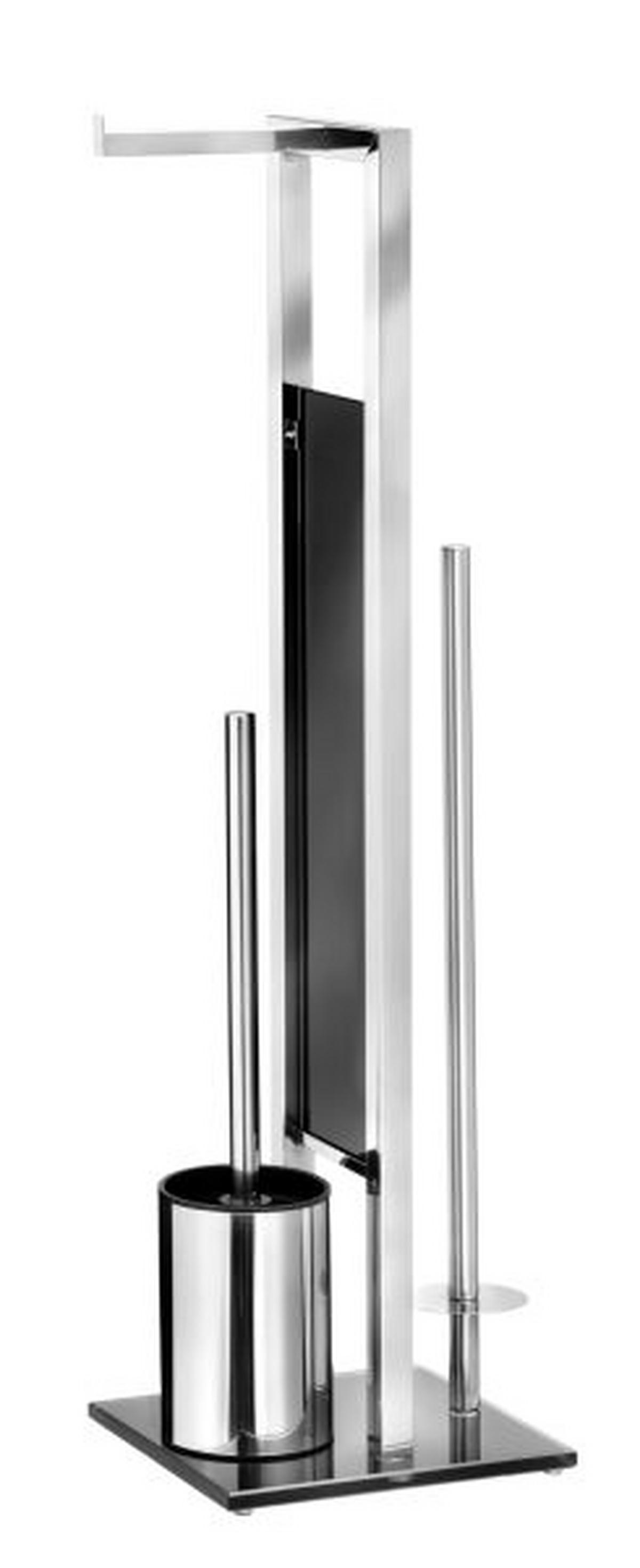 WC-BÜRSTENKOMBINATION - Edelstahlfarben/Schwarz, Basics, Glas/Kunststoff (18/70/23cm) - Wenko