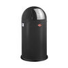 ABFALLSAMMLER PUSHBOY 50 L  - Edelstahlfarben/Schwarz, KONVENTIONELL, Kunststoff/Metall (40/75,5cm) - Wesco