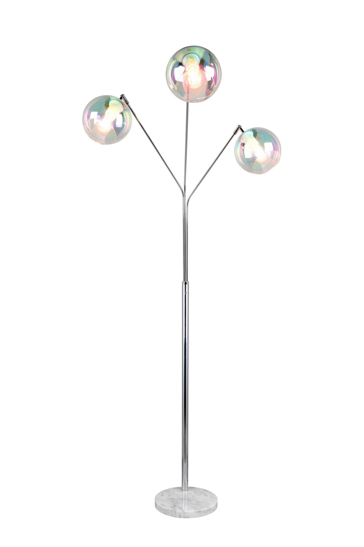 STEHLEUCHTE - Chromfarben/Weiss, Design, Glas/Metall (67/30/200cm) - Trio Leuchten
