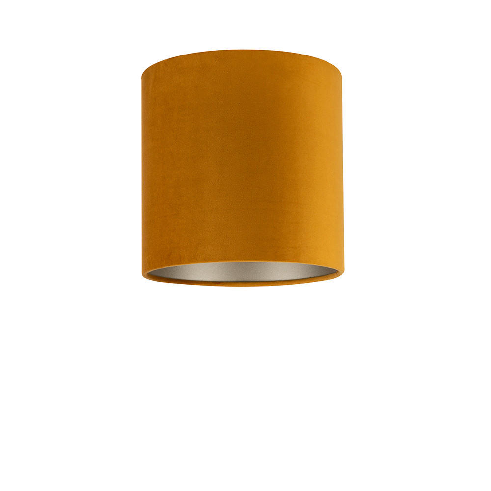 LEUCHTENSCHIRM Velour  25 cm  - Bernsteinfarben, Basics, Textil/Metall (25cm)