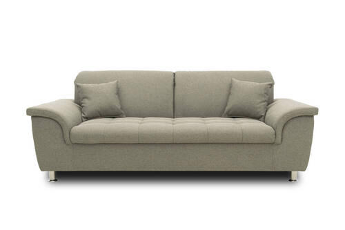 2-SITZER-SOFA in Webstoff Graubraun  - Chromfarben/Graubraun, KONVENTIONELL, Textil/Metall (210/81/105cm) - MID.YOU