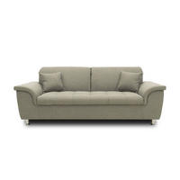 2-SITZER-SOFA Webstoff Graubraun  - Chromfarben/Graubraun, KONVENTIONELL, Textil/Metall (210/81/97cm) - MID.YOU
