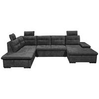 WOHNLANDSCHAFT RONDA Schwarz Webstoff  - Schwarz, Basics, Kunststoff/Textil (218/324/170cm) - Livetastic