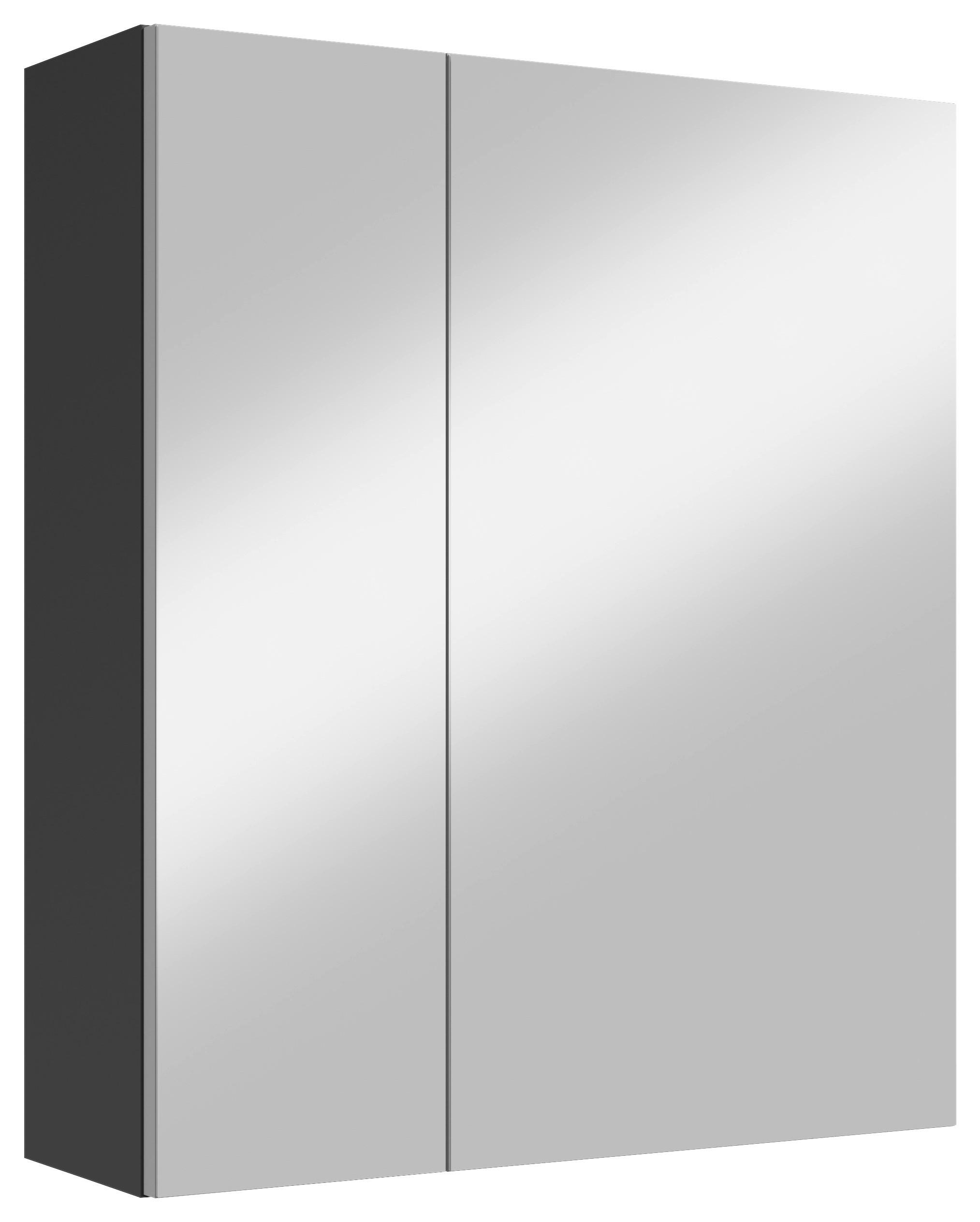 Mid.you Spiegelschrank Schwarz 60x70x20 cm
