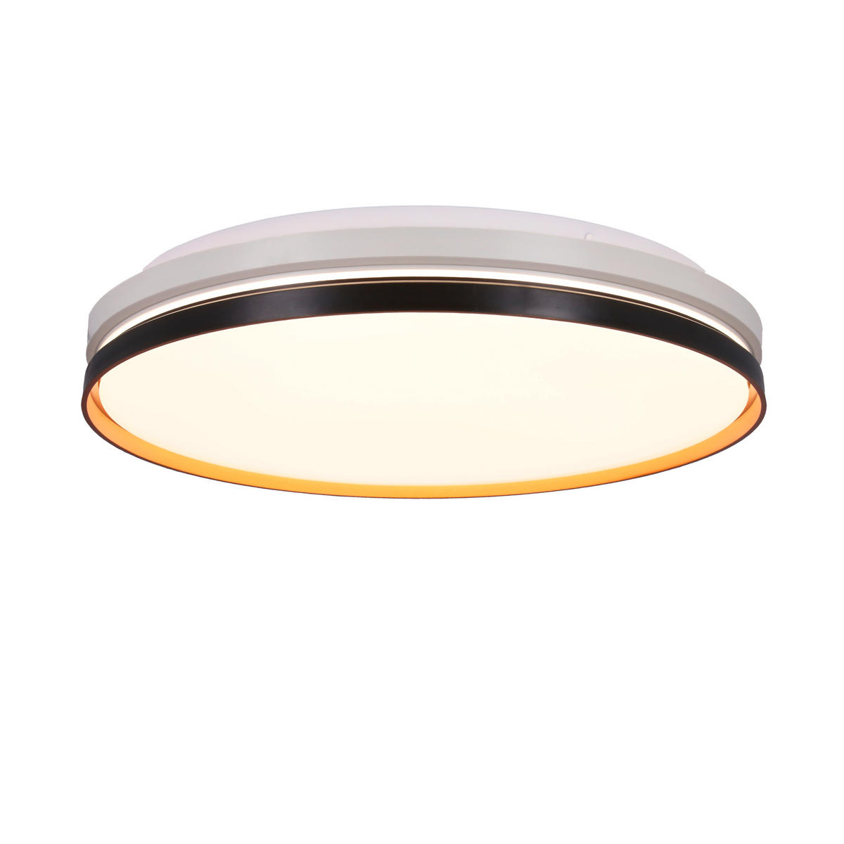 LED-TAKLAMPA Montana 40/40/7 cm  - vit/svart, Klassisk, metall/plast (40/40/7cm)