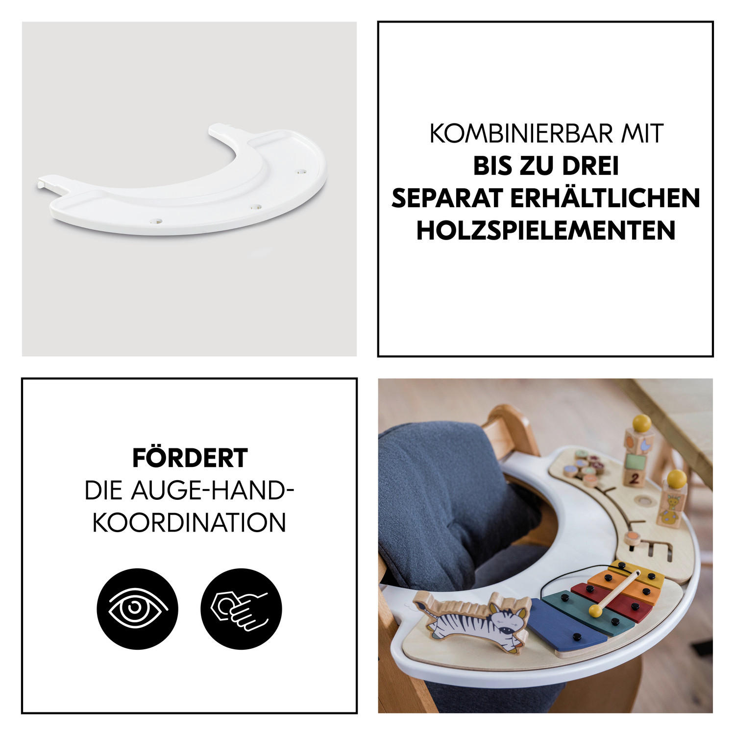 ESS- UND SPIELBRETT Alpha Play Tray  - Weiß, Basics, Kunststoff (43/4/58cm) - Hauck