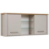 KÜCHENOBERSCHRANK 130/57/33 cm  in Kaschmir, Eiche Artisan  - Kaschmir/Silberfarben, ROMANTIK / LANDHAUS, Glas/Holzwerkstoff (130/57/33cm) - home24