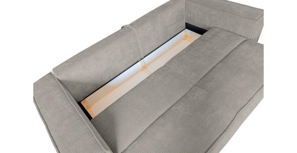 BIGSOFA in Flachgewebe Creme  - Chromfarben/Creme, KONVENTIONELL, Textil/Metall (256/68/122cm) - Carryhome
