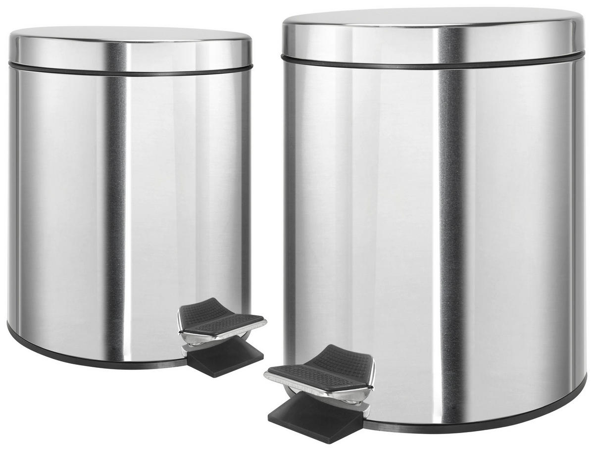PEDÁLOS SZEMETES 3 l  - nemesacél, Basics, fém (17/24,5cm) - Boxxx