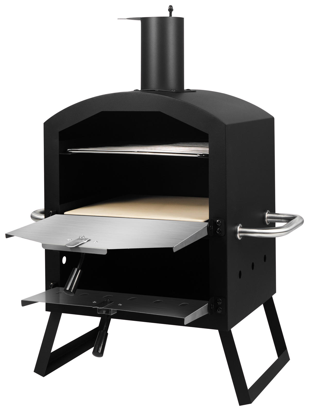 PIZZAOFEN CPO-12363  - Schwarz, KONVENTIONELL, Metall (72/34/31cm) - Ambia Garden