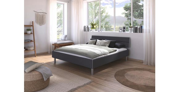 BETT 180/200 cm  in Grau  - Alufarben/Grau, Design, Holzwerkstoff/Metall (180/200cm) - Carryhome