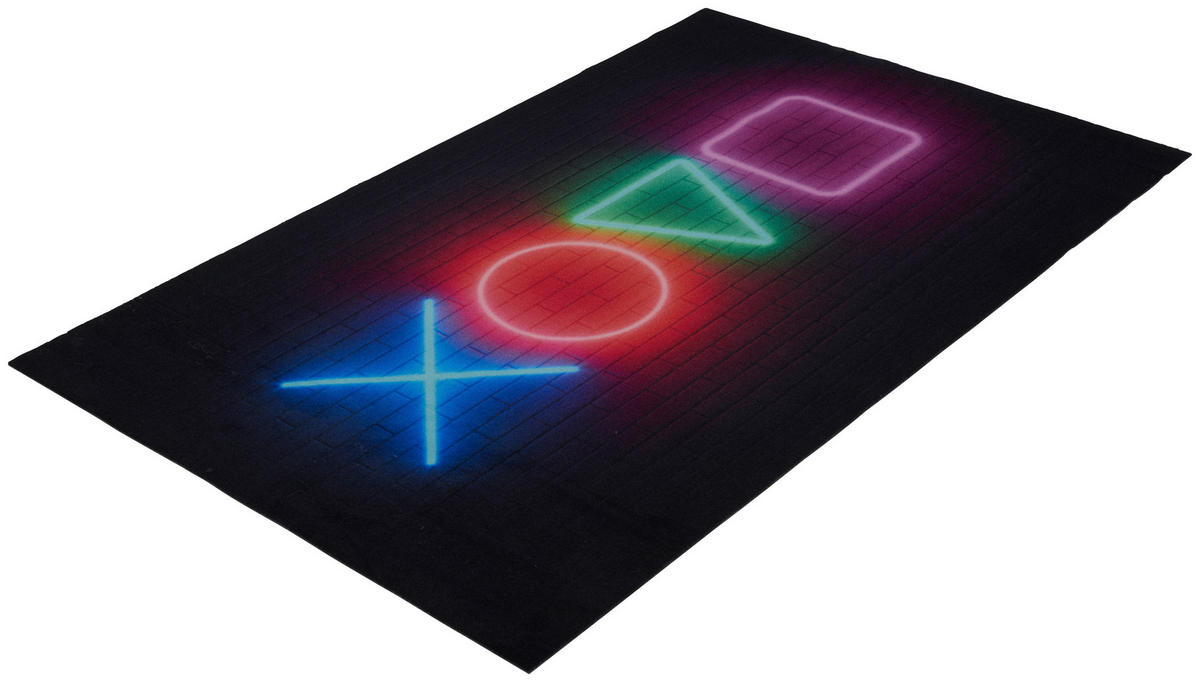 FLACHWEBETEPPICH 90/145 cm Neon Gaming Multicolor  - Multicolor, Trend, Kunststoff/Textil (90/145cm) - Esposa