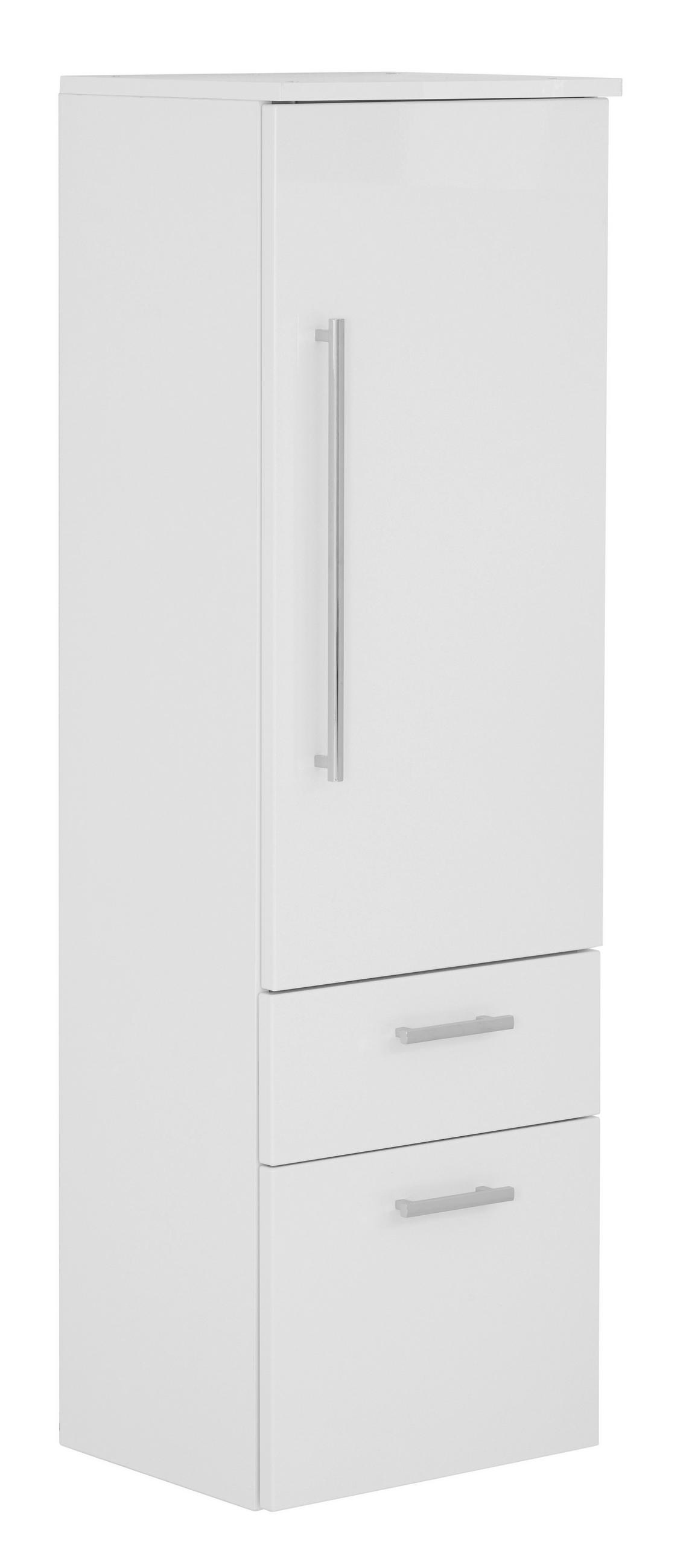 MIDISCHRANK 40/129,6/30 cm  - Chromfarben/Weiß, Design, Glas/Holzwerkstoff (40/129,6/30cm) - Dieter Knoll