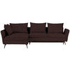 ECKSOFA in Webstoff Braun  182/282 cm  - Schwarz/Braun, MODERN, Textil/Metall (182/282cm) - Carryhome