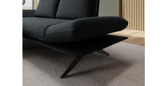 ECKSOFA  in Flachgewebe Anthrazit  155/234 cm  - Anthrazit/Schwarz, Design, Textil/Metall (155/234cm) - Dieter Knoll