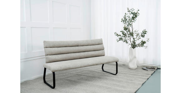 SITZBANK 180/94,5/70 cm Webstoff Taupe  - Taupe/Schwarz, Design, Textil/Metall (180/94,5/70cm) - Novel