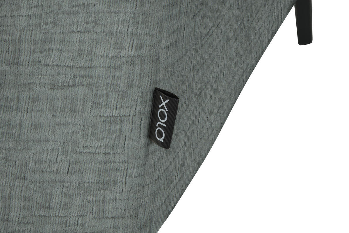 ECKSOFA in Chenille Silberfarben  205/280 cm  - Silberfarben/Schwarz, Design, Textil/Metall (205/280cm) - Xora