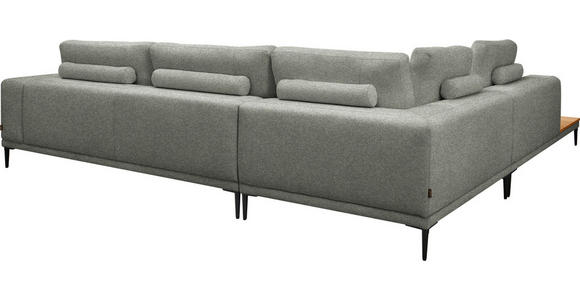 ECKSOFA  in Leinwand Graugrün  271/318 cm  - Schwarz/Graugrün, Design, Textil/Metall (271/318cm) - Belluti