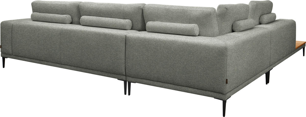 ECKSOFA Leinwand Graugrün  - Schwarz/Graugrün, Design, Textil/Metall (271/318cm) - Belluti