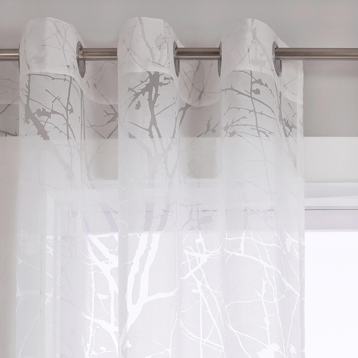 FERTIGVORHANG  transparent  140/225 cm   - Weiß Hochglanz, Basics, Textil (140/225cm)