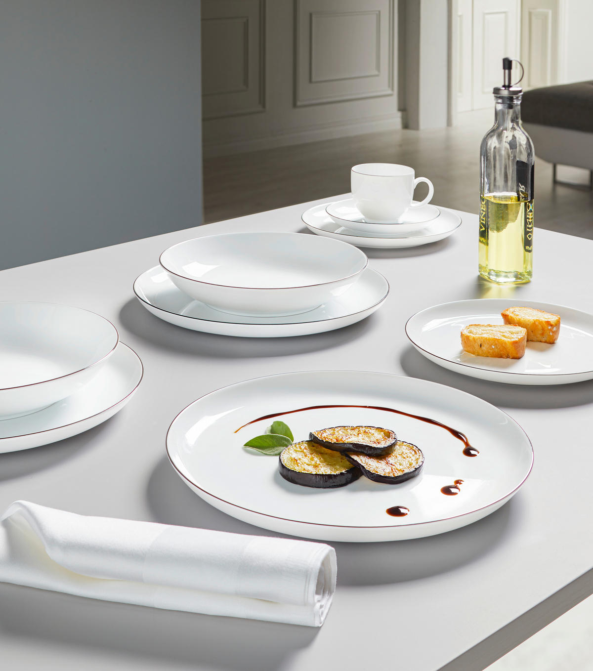 KOMBINOVANÝ SERVIS, 30-dielne, porcelán - čierna/biela, Basics, keramika - Seltmann Weiden
