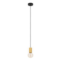 HÄNGELEUCHTE Pozueta 1 6,5/110 cm   - Schwarz, Basics, Holz/Metall (6,5/110cm) - Eglo